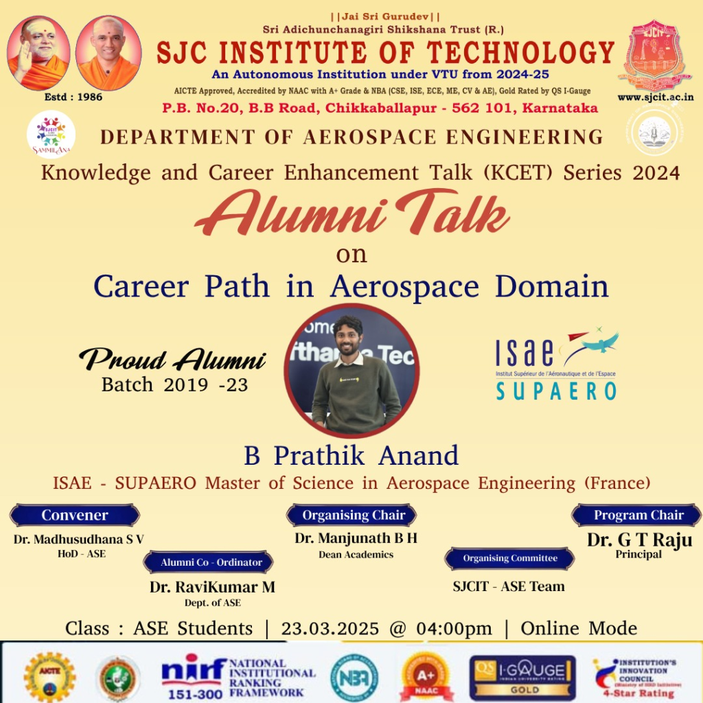 Alumni talk on career pathy in aerospace domain