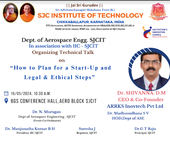 TECHNICAL TALK ON “ HOW TO PLAN FOR A START UP & LEAGAL& ETHICAL STEPS”