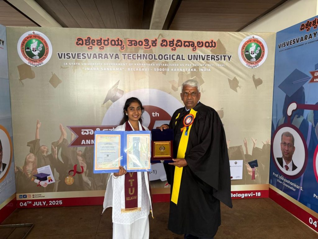 Maitreyi R  Mudri secured Gold Medal & 1st Rank